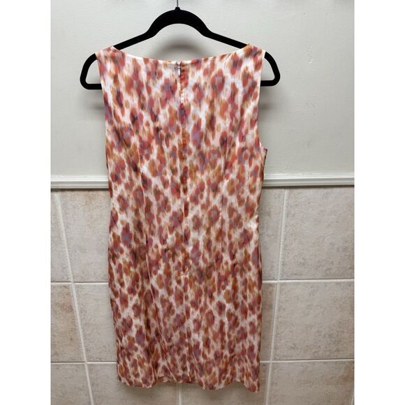 Ann Taylor Women's Silk Orange Cream Layered Fabric Front Sleeveless Dress 10 - Picture 3 of 7